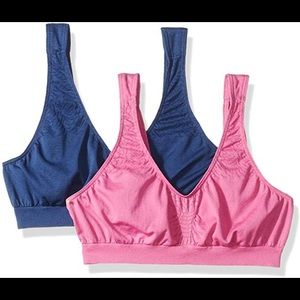 Bali microfiber crop top bra set of 2 nwt